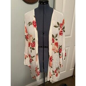 Chicsoul Women’s Floral Kimono Cardigan sz2Xl Boho (D41)